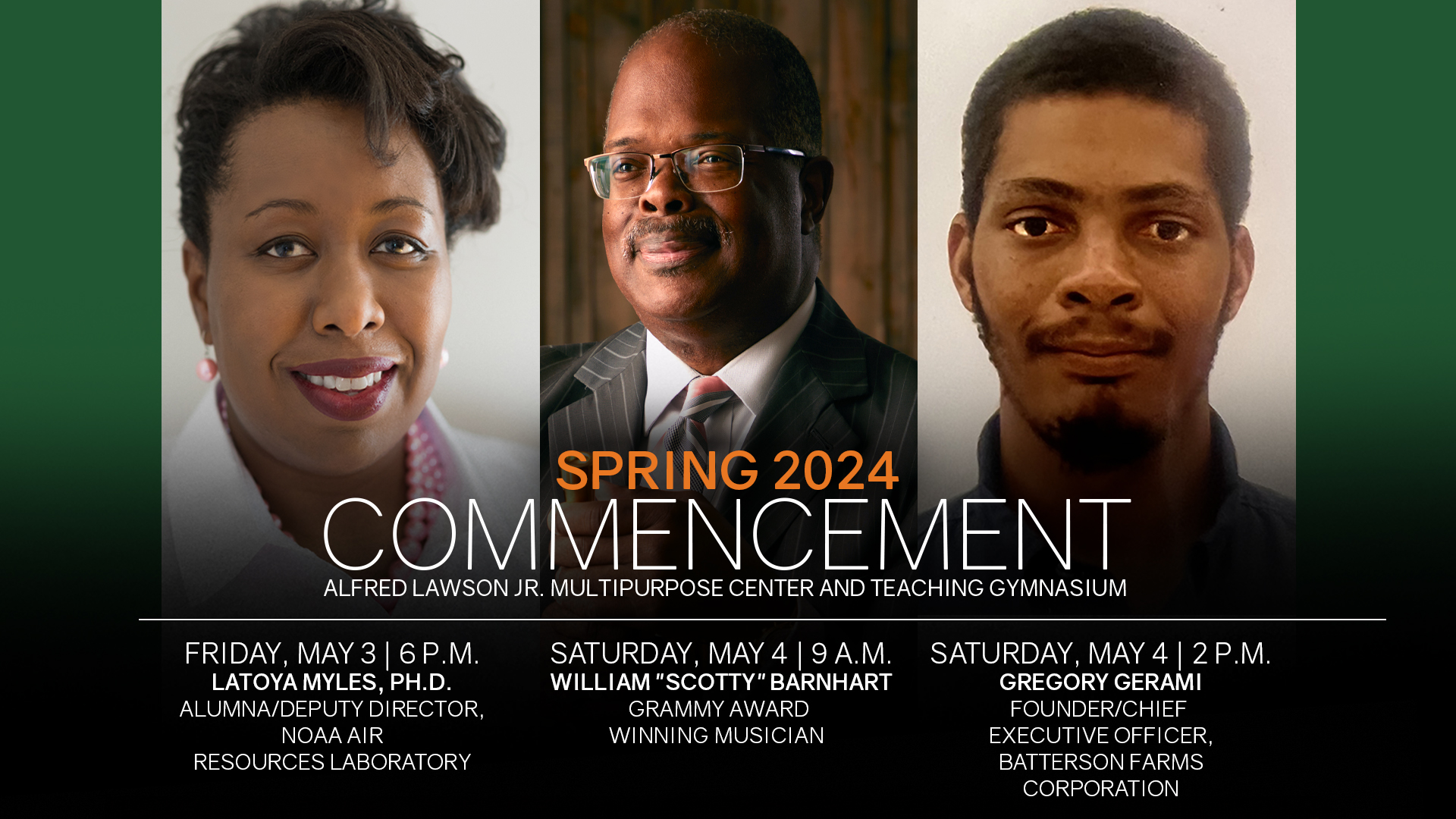 Spring 2024 Commencement Speakers